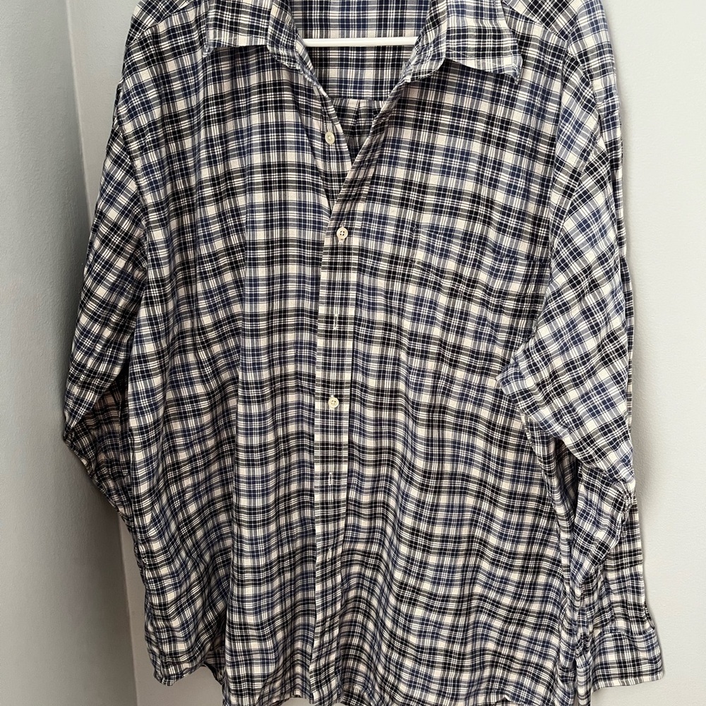 Britches blue and white long sleeve button down shirt